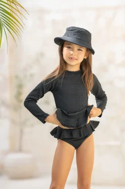 Kids Inknown Swim Daisy Swim Hat - Black Runch