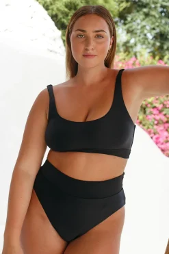 Inknown Swim Gia Bikini Top - Black on Black