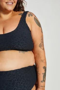 Inknown Swim Gia Bikini Top Curve - Textured Leopard Charcoal