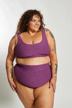 Inknown Swim Gia Bikini Top Curve - Textured Leopard Grape