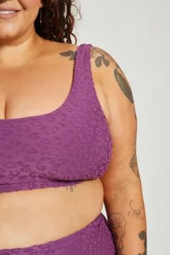 Inknown Swim Gia Bikini Top Curve - Textured Leopard Grape