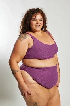 Inknown Swim Gia Bikini Top Curve - Textured Leopard Grape