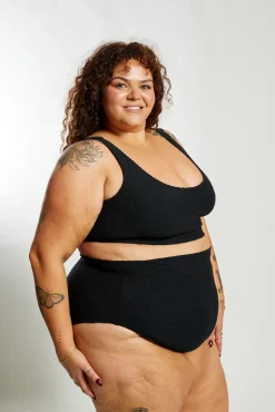 Inknown Swim Ginger Bikini Bottom Curve - Black Waffle