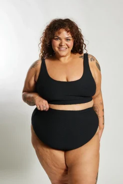 Inknown Swim Ginger Bikini Bottom Curve - Black Waffle