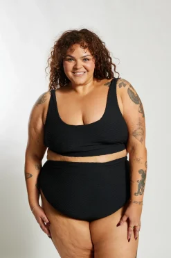 Inknown Swim Ginger Bikini Bottom Curve - Black Waffle