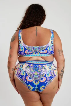 Inknown Swim Ginger Bikini Bottom Curve - Peacock Swirls