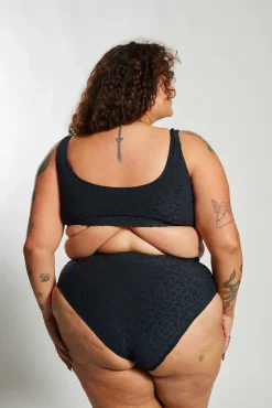 Inknown Swim Ginger Bikini Bottom Curve - Textured Leopard Charcoal