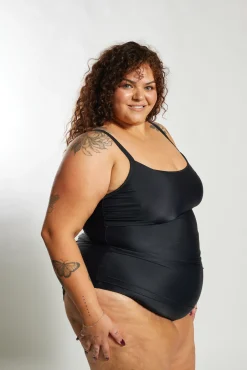 Inknown Swim Giselle Tankini Top Curve - Black on Black