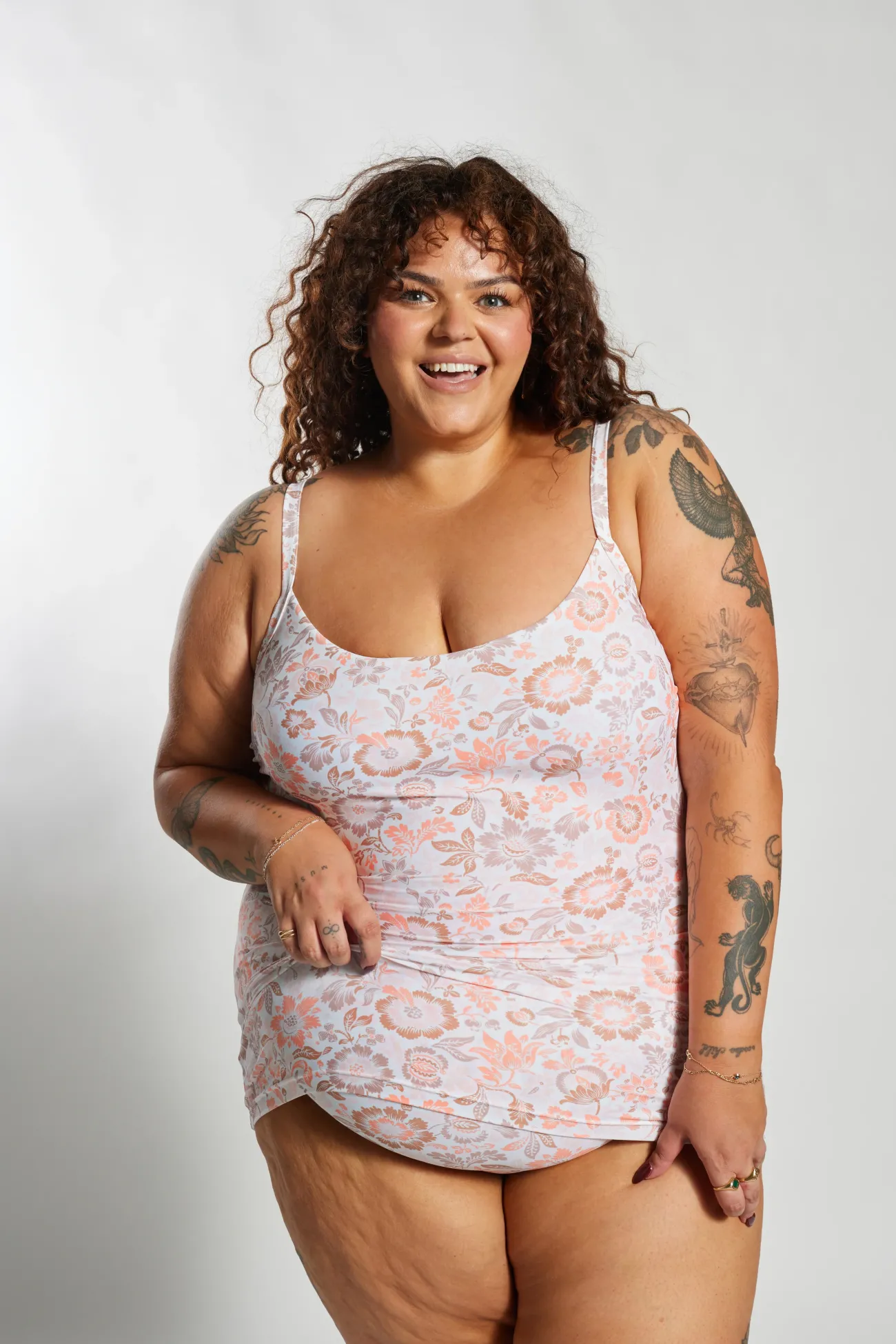 Inknown Swim Giselle Tankini Top Curve - Desert Bloom