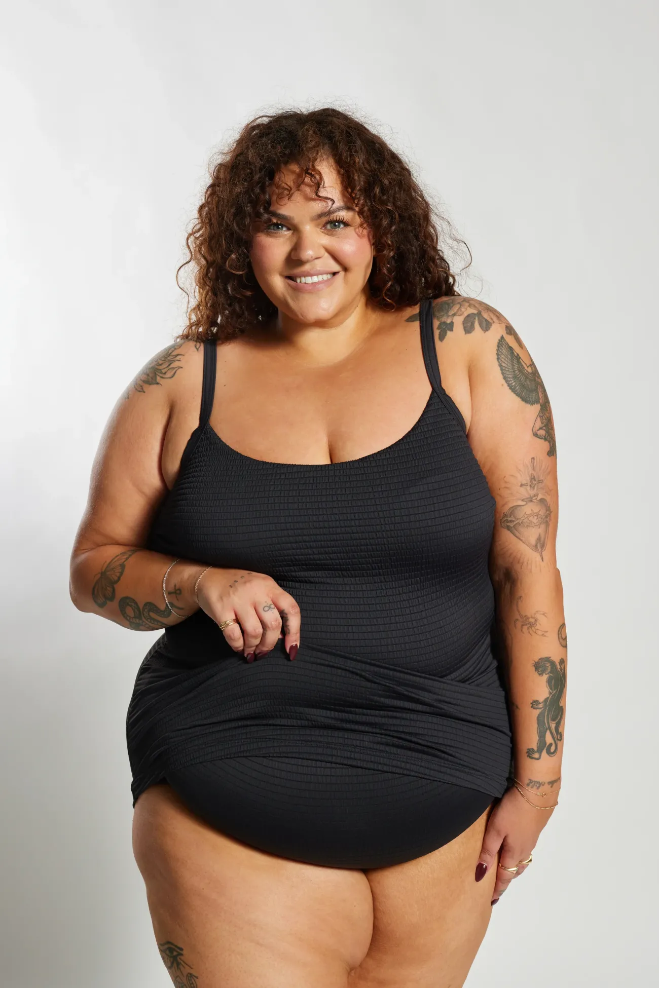 Inknown Swim Giselle Tankini Top Curve - Black Runch
