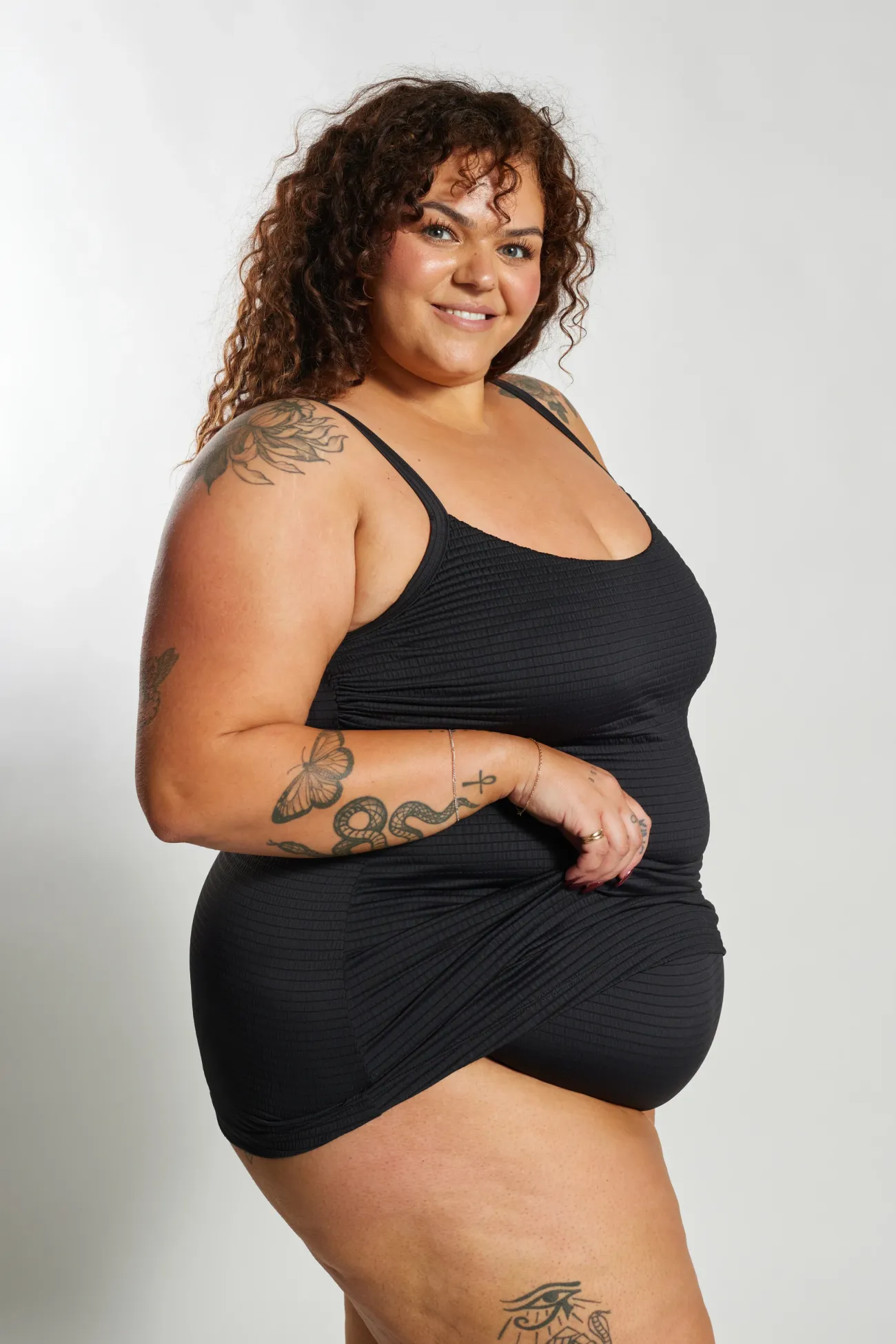 Inknown Swim Giselle Tankini Top Curve - Black Runch