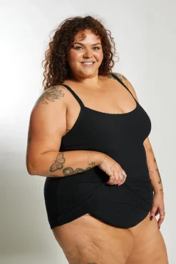 Inknown Swim Giselle Tankini Top Curve - Textured Leopard Charcoal