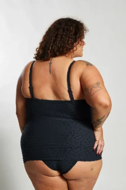 Inknown Swim Giselle Tankini Top Curve - Textured Leopard Charcoal