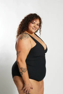 Inknown Swim Gwen One Piece Curve - Black Waffle