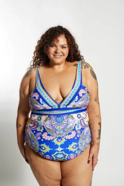 Inknown Swim Gwen One Piece Curve - Peacock Swirls