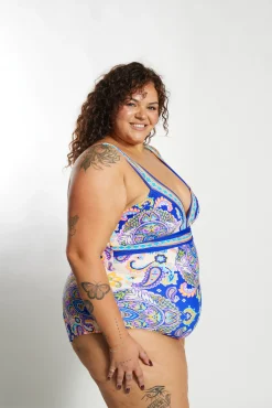 Inknown Swim Gwen One Piece Curve - Peacock Swirls