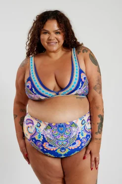 Inknown Swim Lola Bikini Top Curve - Peacock Swirls