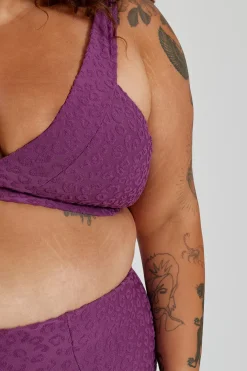 Inknown Swim Lola Bikini Top Curve - Textured Leopard Grape