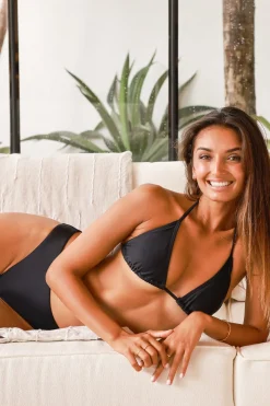 Inknown Swim Mia String Top - Black on Black