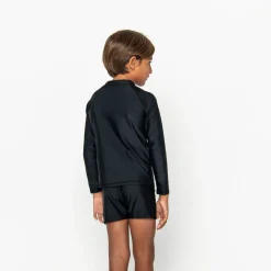 Kids Inknown Swim Mini Billy Rashie Top - Black on Black