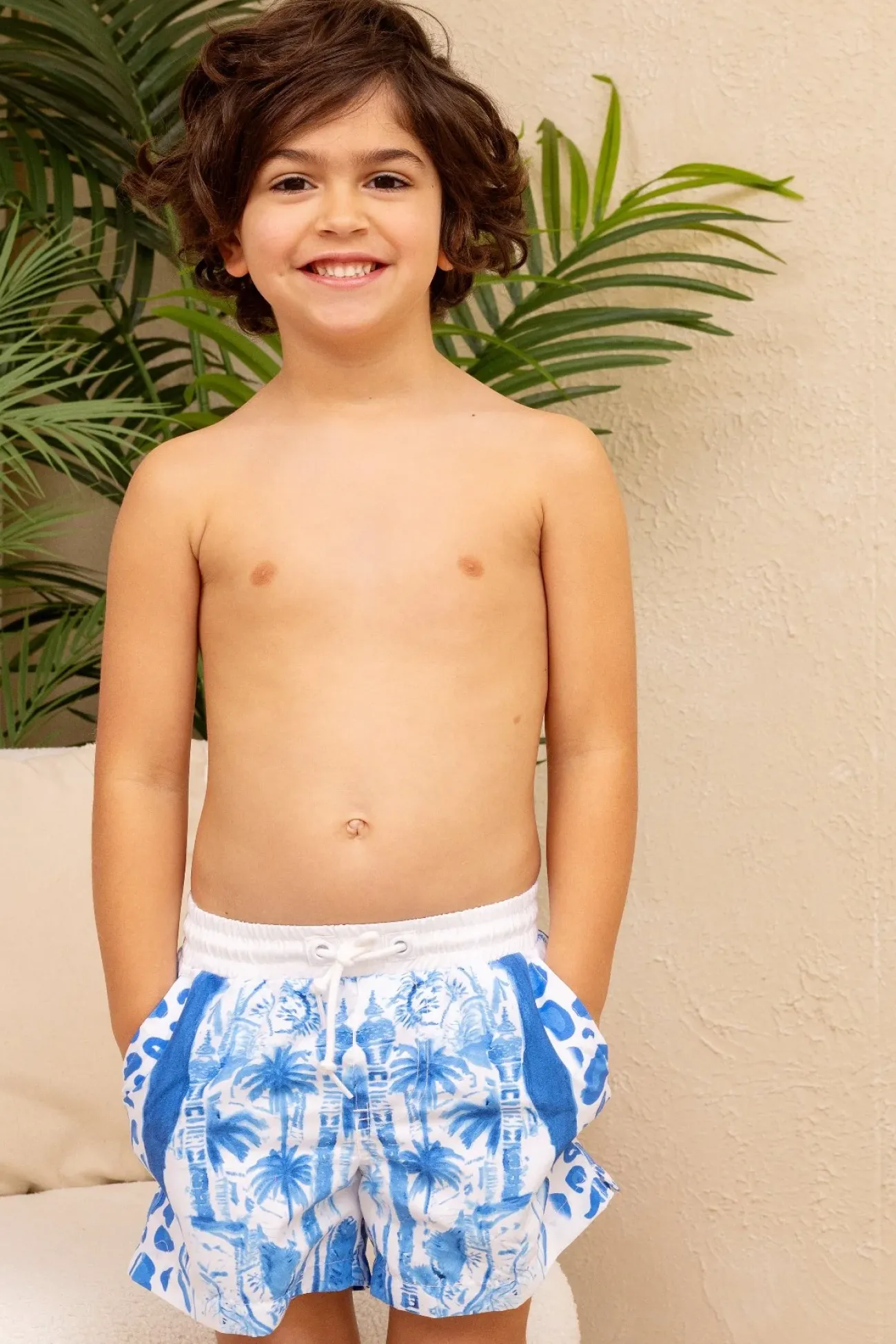 Kids Inknown Swim Mini Hank Board Shorts - Blue Jungle