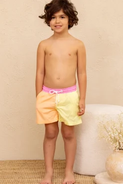 Kids Inknown Swim Mini Hank Board Shorts - Orange Sherbet