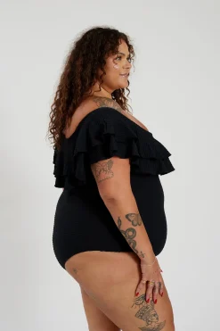 Inknown Swim Miranda 02 One Piece Curve - Black Waffle