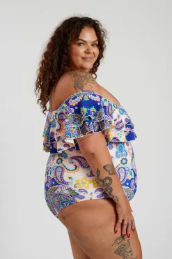 Inknown Swim Miranda 02 One Piece Curve - Peacock Swirls