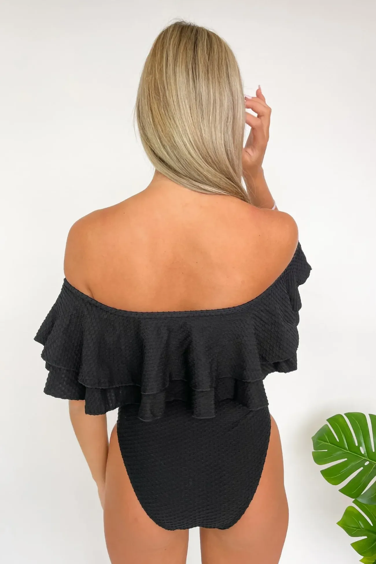 Inknown Swim Miranda One Piece - Black Waffle