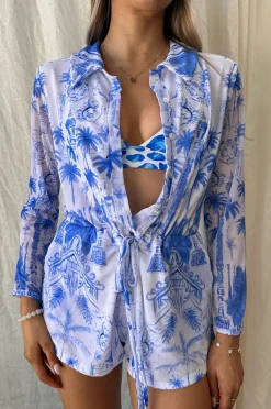 Inknown Swim Oceana Playsuit - Blue Jungle