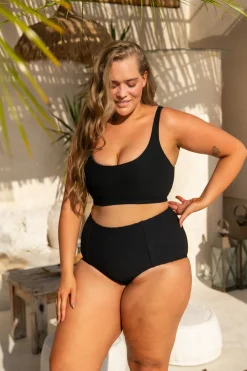Inknown Swim Penelope Bikini Bottom - Black Waffle