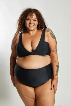 Inknown Swim Penelope Bikini Bottom Curve - Black on Black
