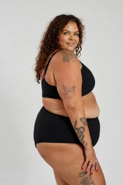 Inknown Swim Penelope Bikini Bottom Curve - Black Waffle