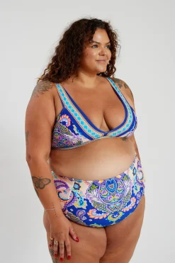 Inknown Swim Penelope Bikini Bottom Curve - Peacock Swirls