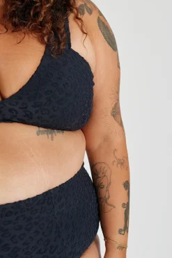 Inknown Swim Penelope Bikini Bottom Curve - Textured Leopard Charcoal