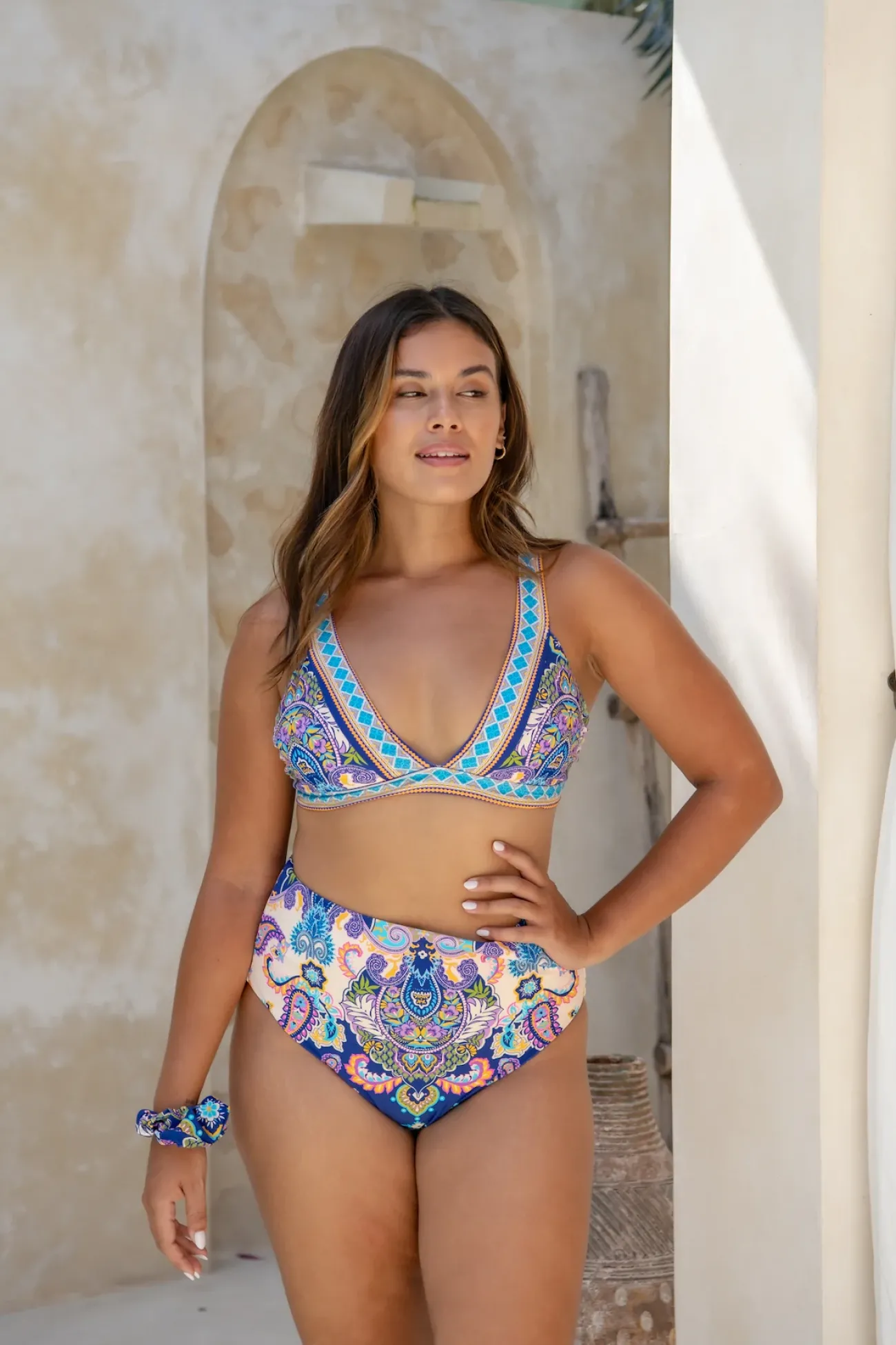 Inknown Swim Sadie Bikini Bottom - Peacock Swirls