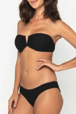 Inknown Swim Scarlett Bandeau Top - Black Waffle